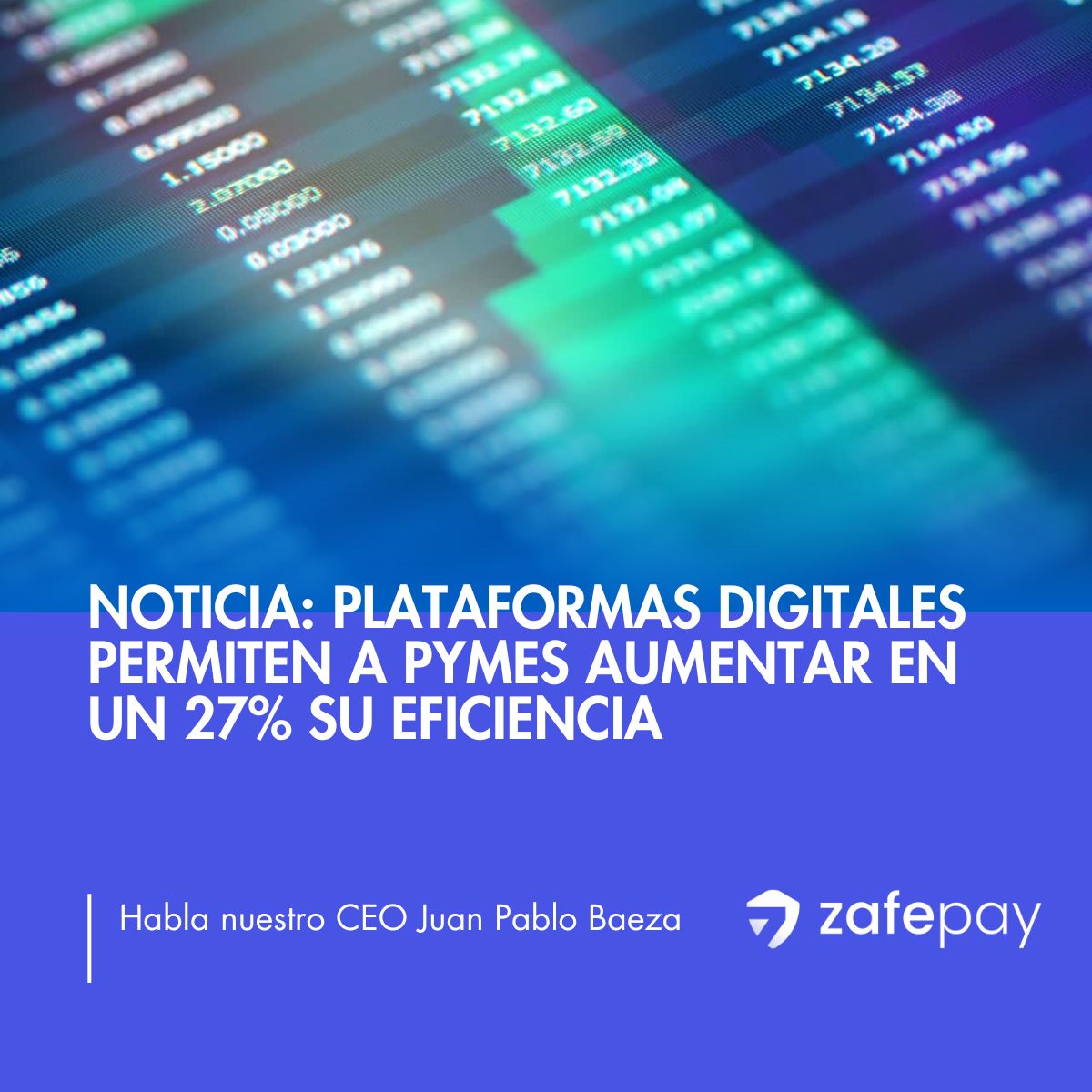 Noticia: Plataformas digitales permiten a Pymes aumentar en un 27% su eficiencia